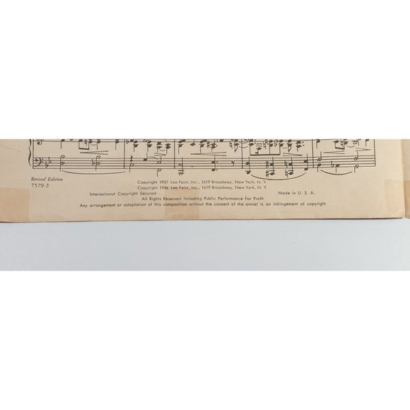 Guilty 1946 Vintage Sheet Music Piano Voice Easy Listening Frank Gallagher - Picture 3 of 4